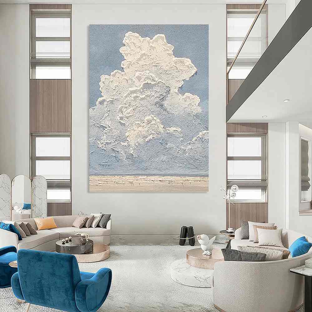 Sky_Blue_White_Textured_Abstract_Wall_Art_O29X3 wall art